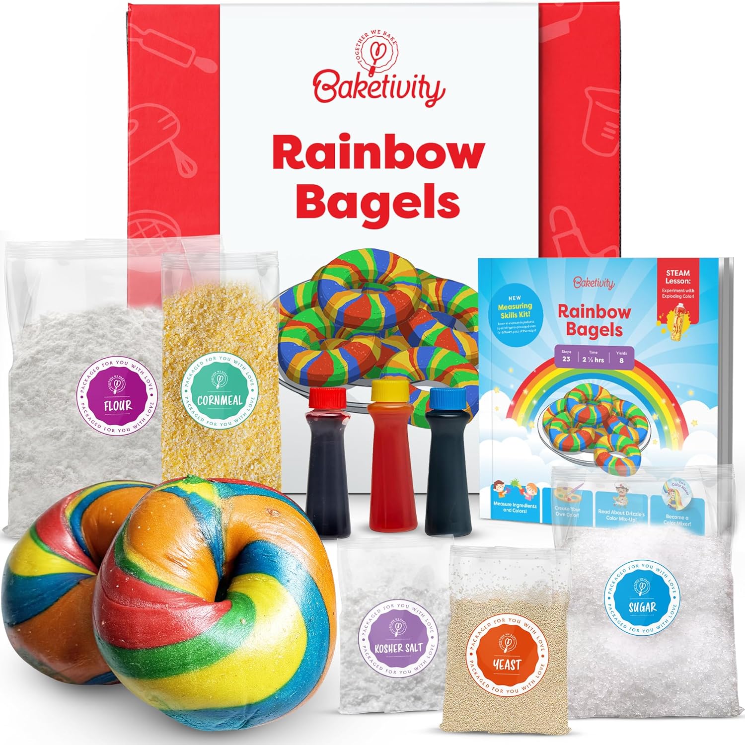 Baketivity Rainbow Bagel Kids Baking Kit